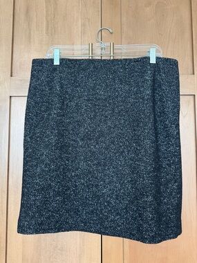 Ann Taylor Black and Gray Tweed Pencil Skirt
